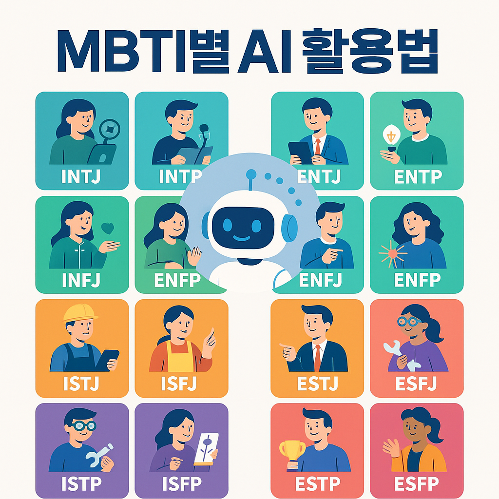 MBTI๋ณ AI ํ์ฉ๋ฒ ์์ ์ ๋ฆฌ | ์ฑ๊ฒฉ์ ๋ฑ ๋ง๋ ์ธ๊ณต์ง๋ฅ ๋๊ตฌ ์ถ์ฒ