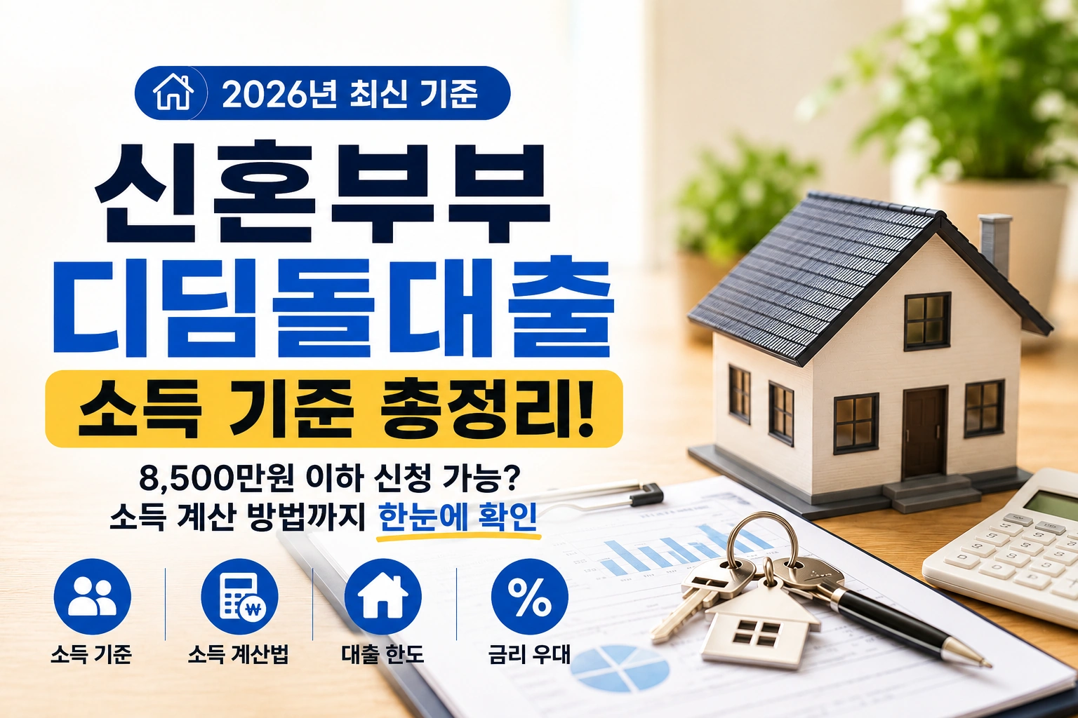 신혼부부 디딤돌대출 소득 기준 초과하면 신청이 어려울 수 있습니다