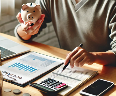 재무계획을 하고 있는 사람의 모습