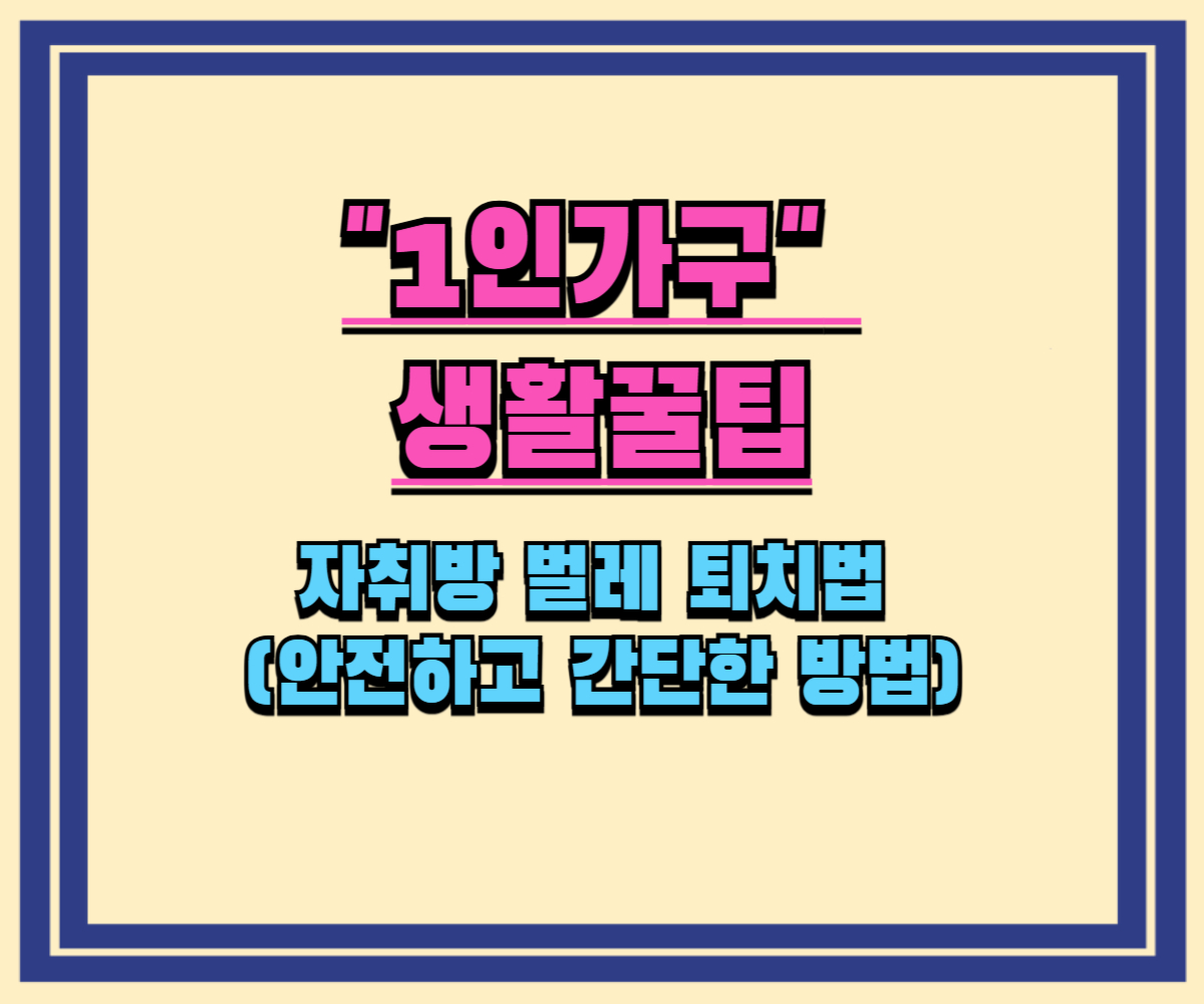 자취방 벌레 퇴치법 (안전하고 간단한 방법)