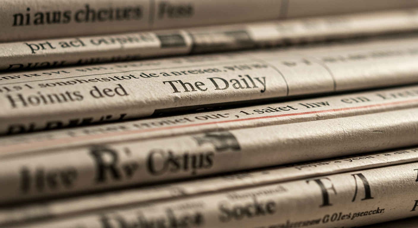 종이 신문에 The Daily 라고 쓰여있는 이미지