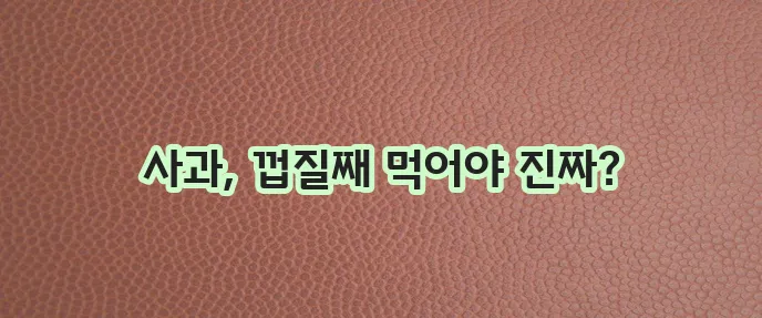 사과 효능 소개 껍질 효능까지 알아봐야 해요