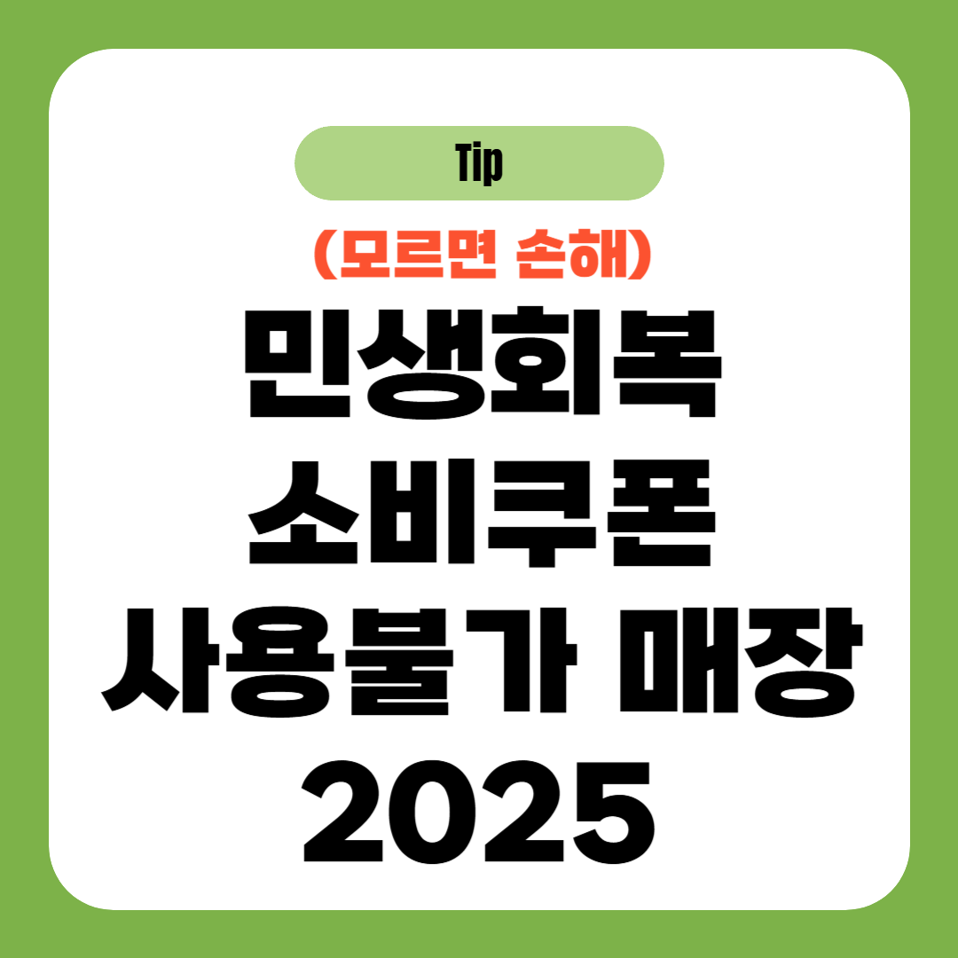 민생회복 소비쿠폰 사용불가 매장 2025