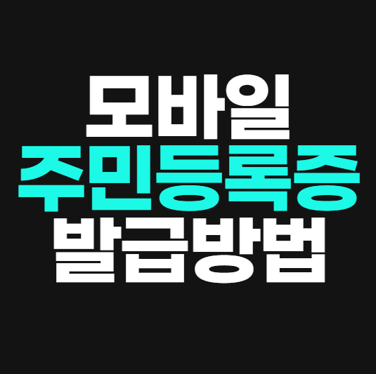 모바일 주민등록증 온라인 발급