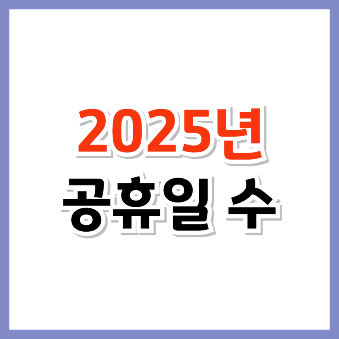 2025년 공휴일 수