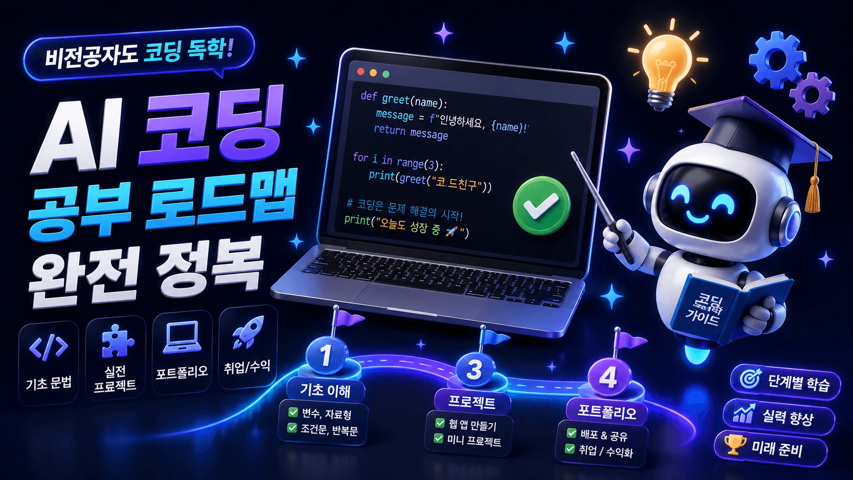 코딩독학, 파이썬, 비전공자코딩, AI학습, 프로그래밍입문