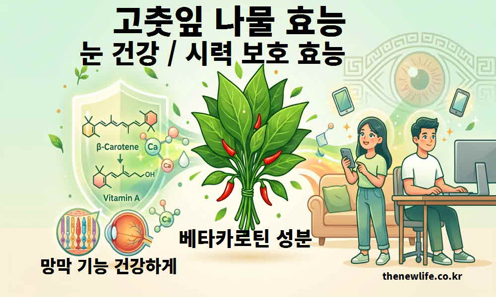 고춧잎 나물 효능 눈 건강 시력 보호