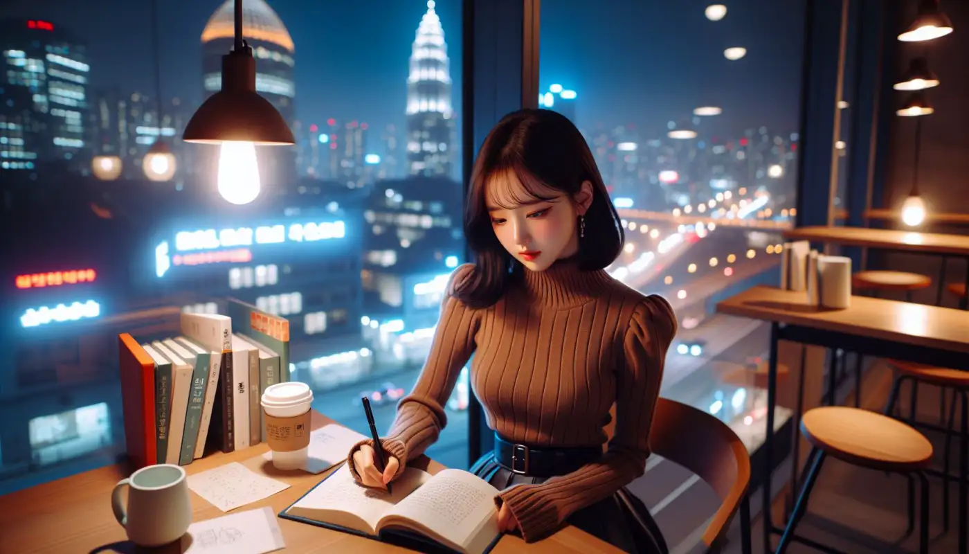 자기소개서-사이트-추천으로-글쓰기하는-여성의-모습