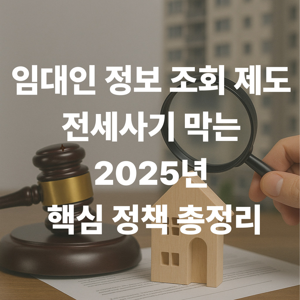 임대인 정보 조회 제도 전세사기 막는 2025년 핵심 정책 총정리 썸네일