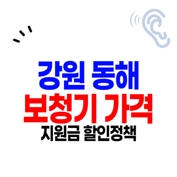 동해시 보청기 가격 잘하는 곳 싼 센터 3군데, 할인, 정부지원금 안내