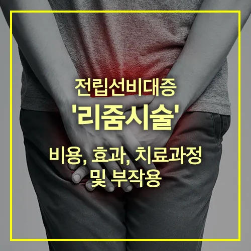 전립선비대증 리줌시술 비용 효과 치료과정 부작용