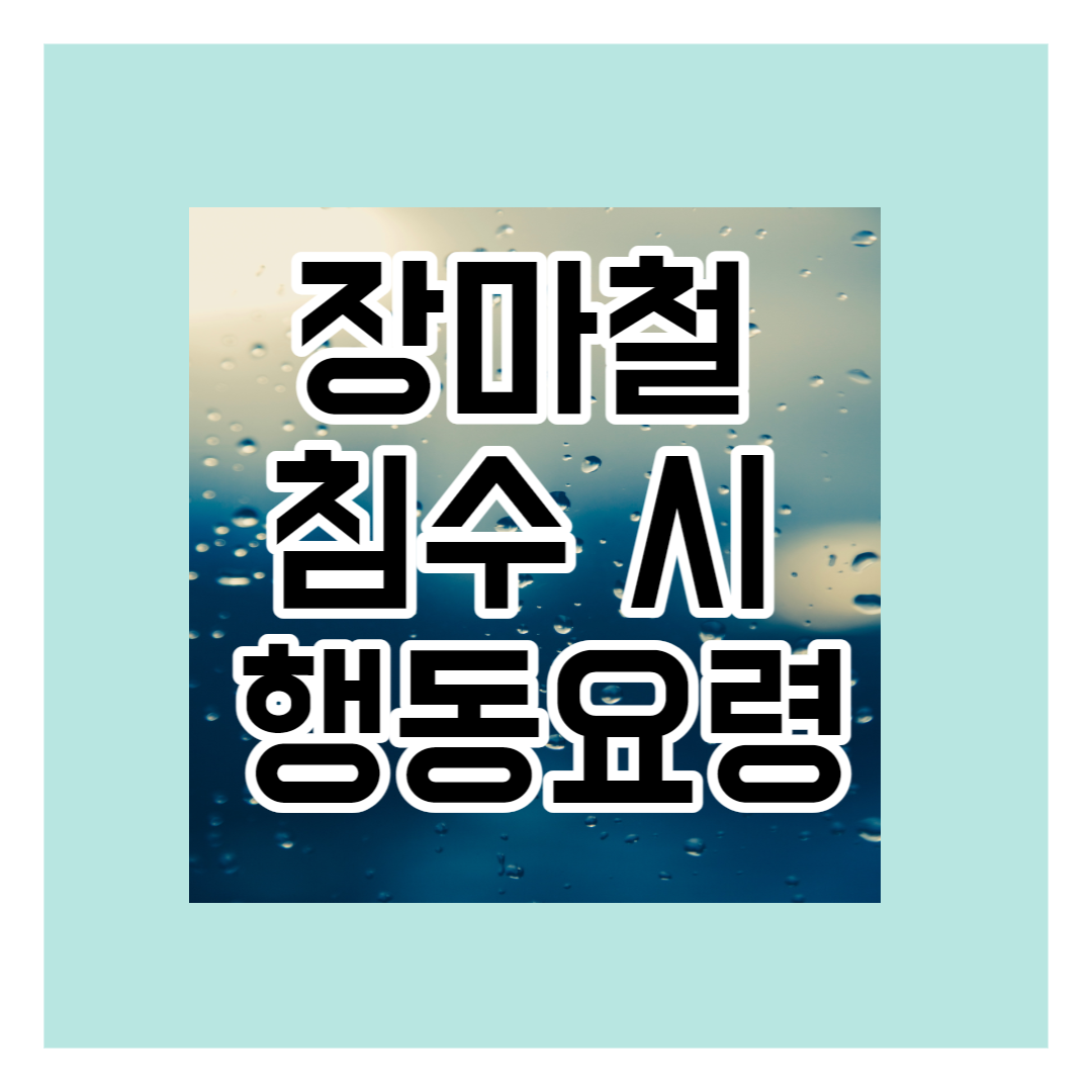 장마철 침수 시 행동요령
