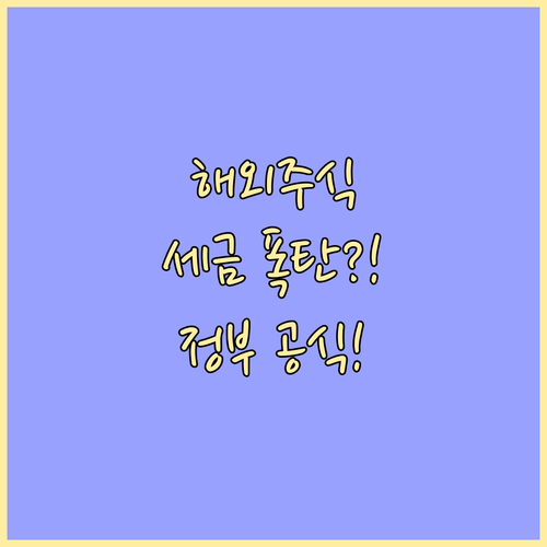 해외주식 양도소득세 인상 검토 루머 ..