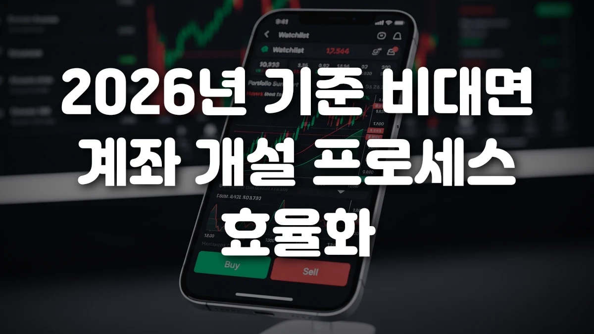2026년 기준 비대면 계좌 개설 프로세스 효율화