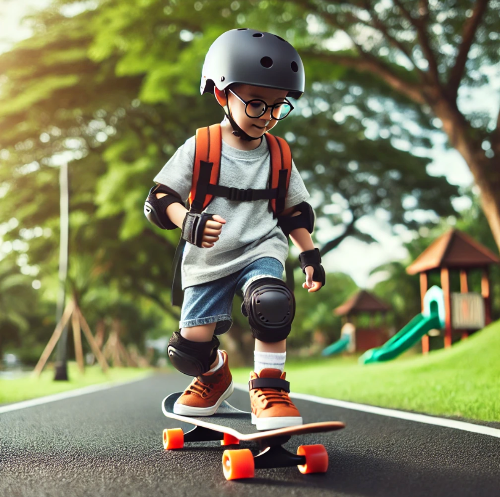 스케이트 보드타는 어린이