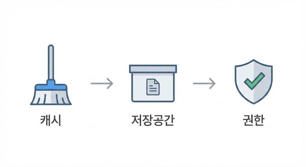 카카오톡 갑자기 버벅&middot;먹통? 캐시/저장공간/권한 3단계 점검