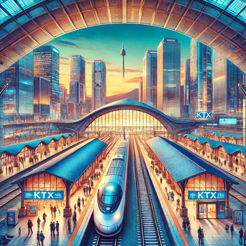 서울역에서 출발 준비 중인 KTX 열차 모습