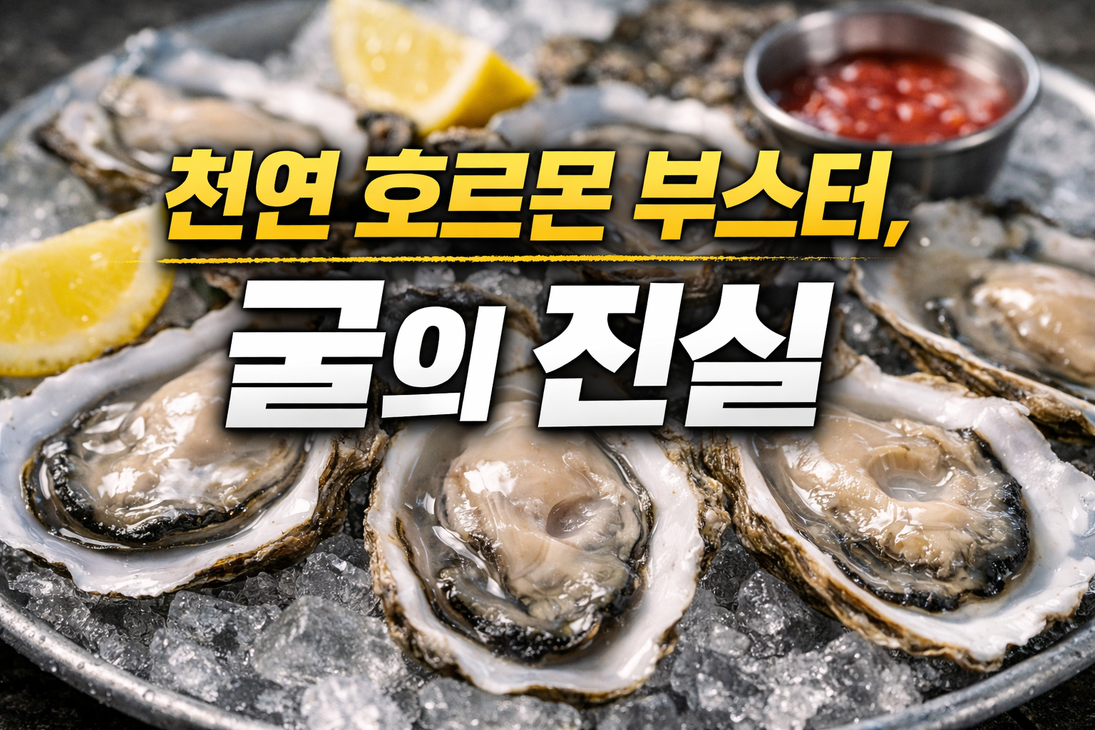 1월 제철 굴과 아연 함량을 보여주는 실사 이미지, 천연 호르몬 부스터로 알려진 굴의 진실 설명용 썸네일