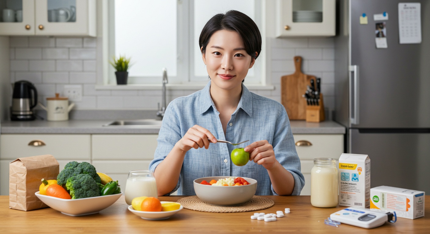 건강한 식습관과 약물 관리를 병행하는 당뇨 환자