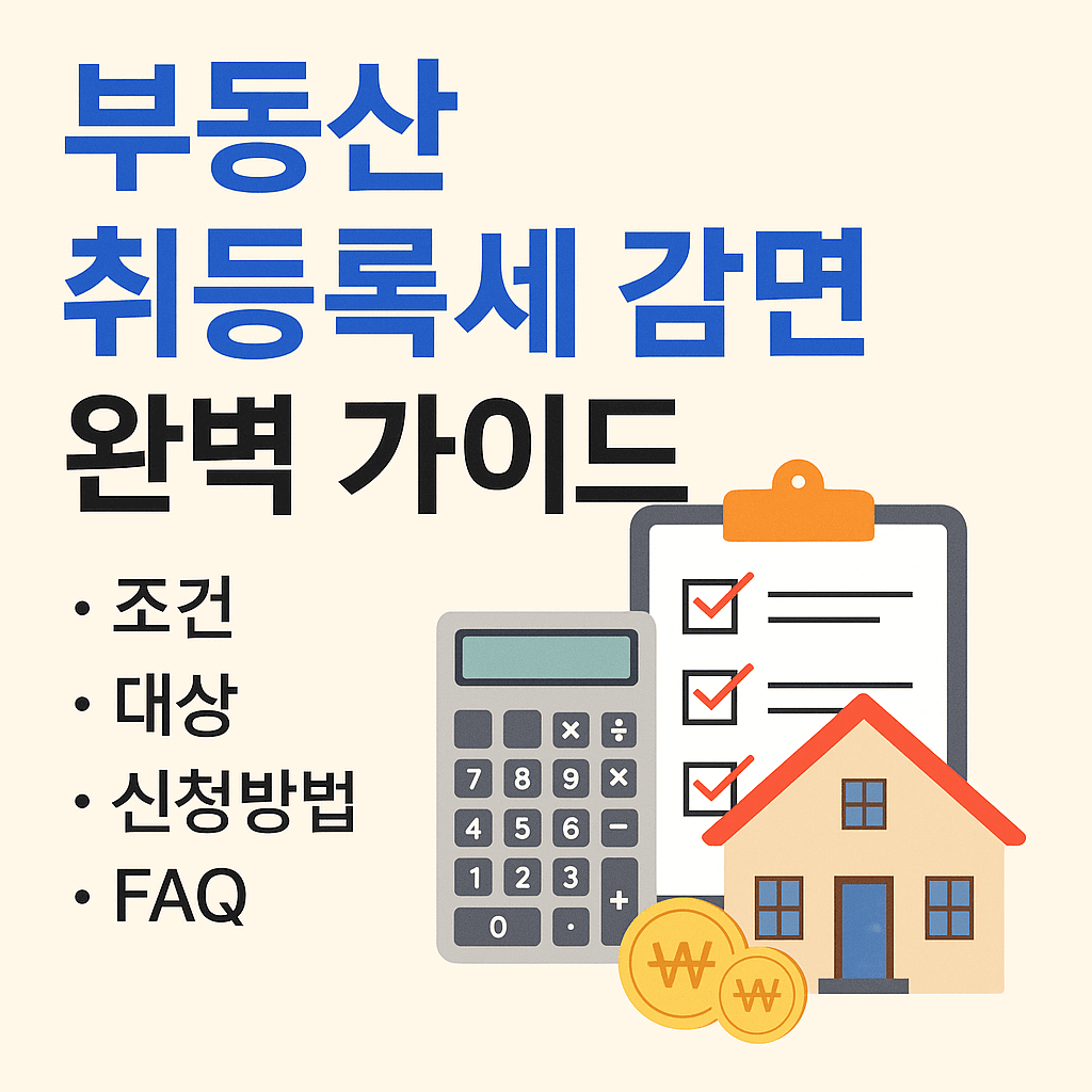 부동산 취등록세 감면 조건