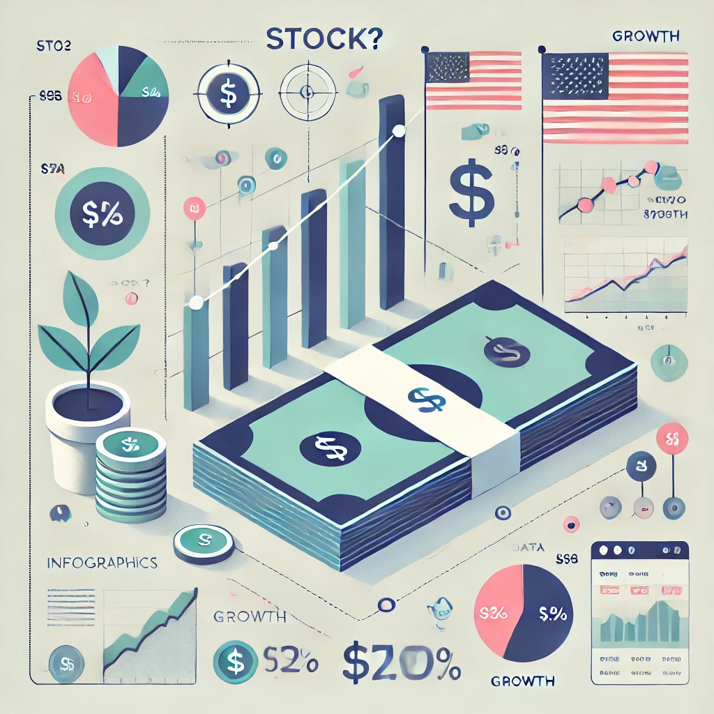 infographic-style illustration showing financial growth