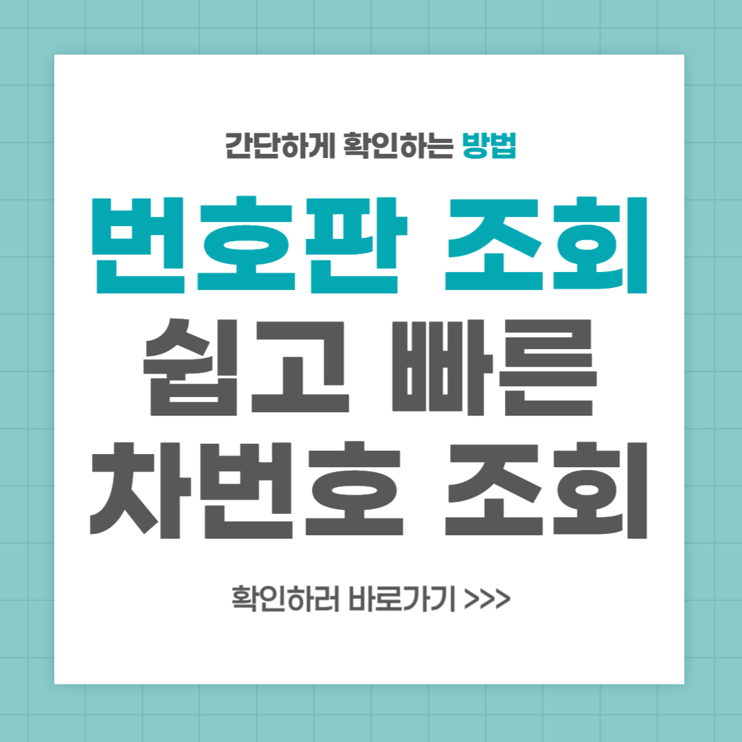 번호판 조회 서비스 내 명의 차량과 차종 쉽게 확인하기