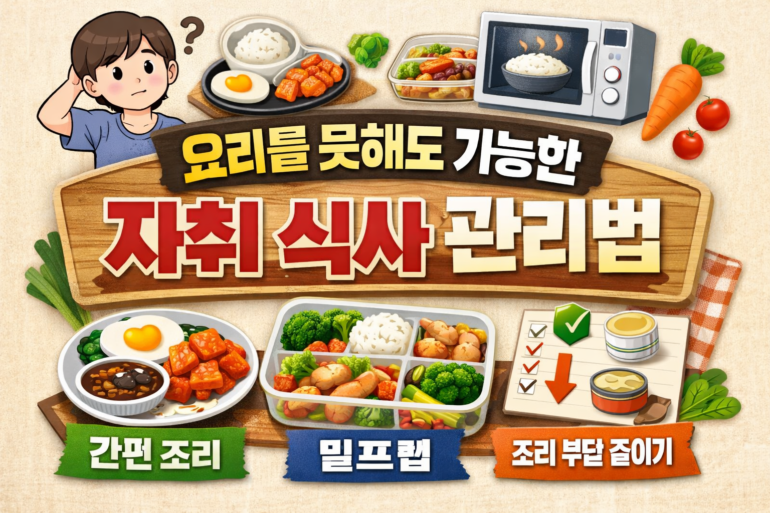 요리를 못해도 가능한 자취 식사 관리법&ndash; 간편 조리 / 밀프렙 / 조리 부담 줄이는 구조