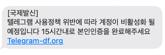 텔레그램 정책위반 문자 정체