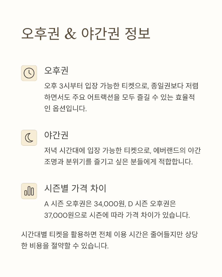 에버랜드 자유이용권 금액 정리! 연령별·종류별 가격 비교