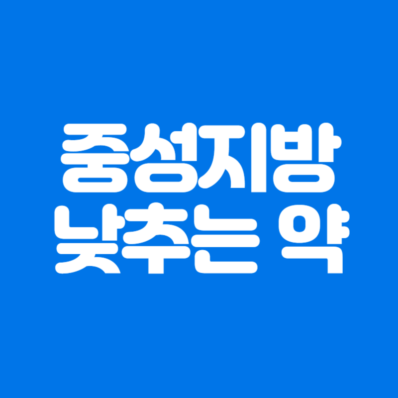 중성지방 낮추는 약