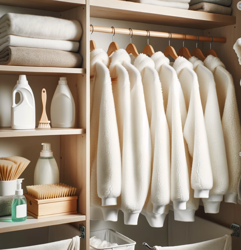 흰색 후리스 세탁