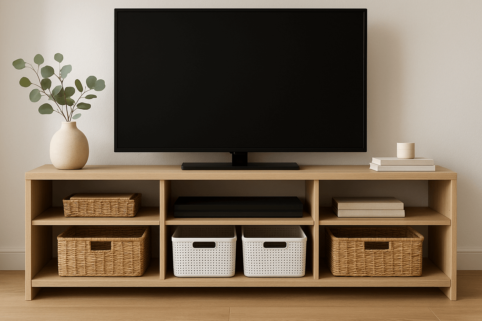 TV장식장 정리되어 있는 모습