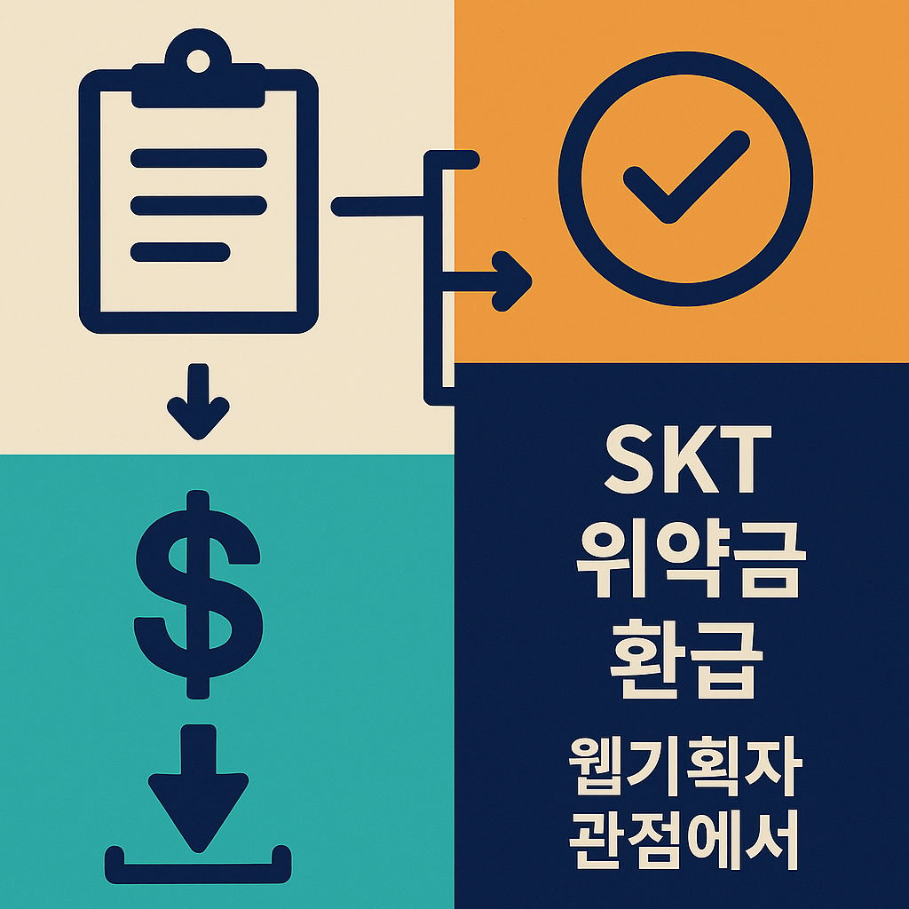SKT 위약금 환급 절차와 사용자 경험 문제를 다룬 웹기획자 관점의 디지털 인포그래픽 썸네일
