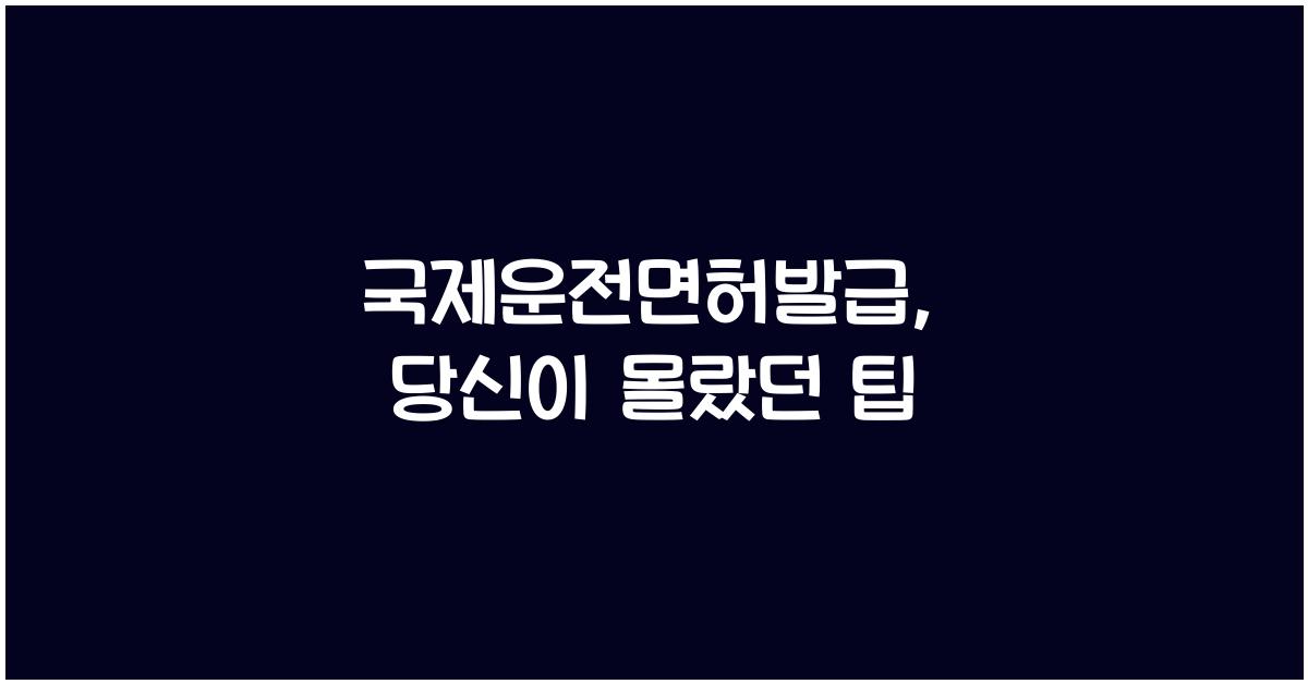 국제운전면허발급