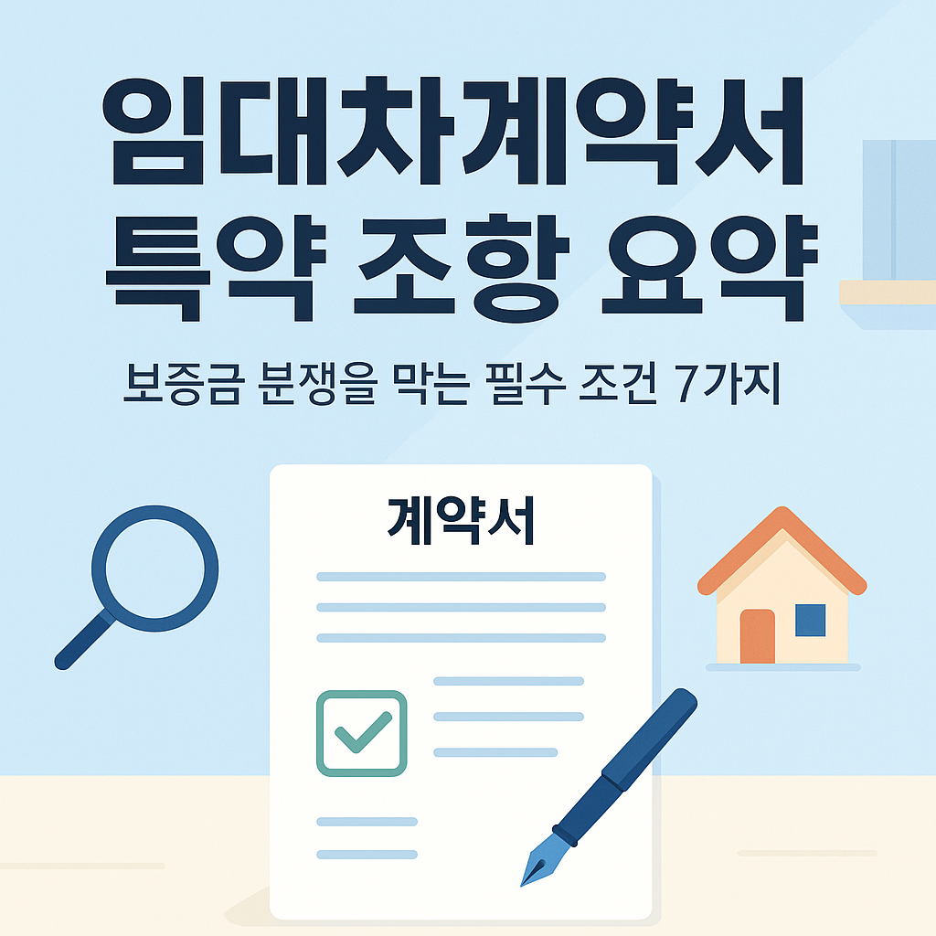 임대차계약서 특약 조항 요약 보증금 분쟁을 막는 필수 조건 7가지