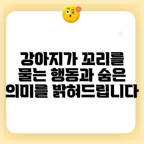 강아지가 꼬리를 물는 행동과 숨은 의미를 밝혀드립니다