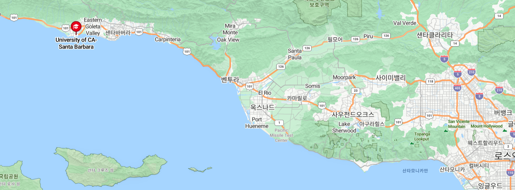 UC 산타바바라 위치