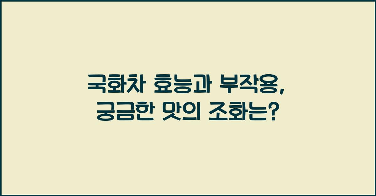 국화차 효능