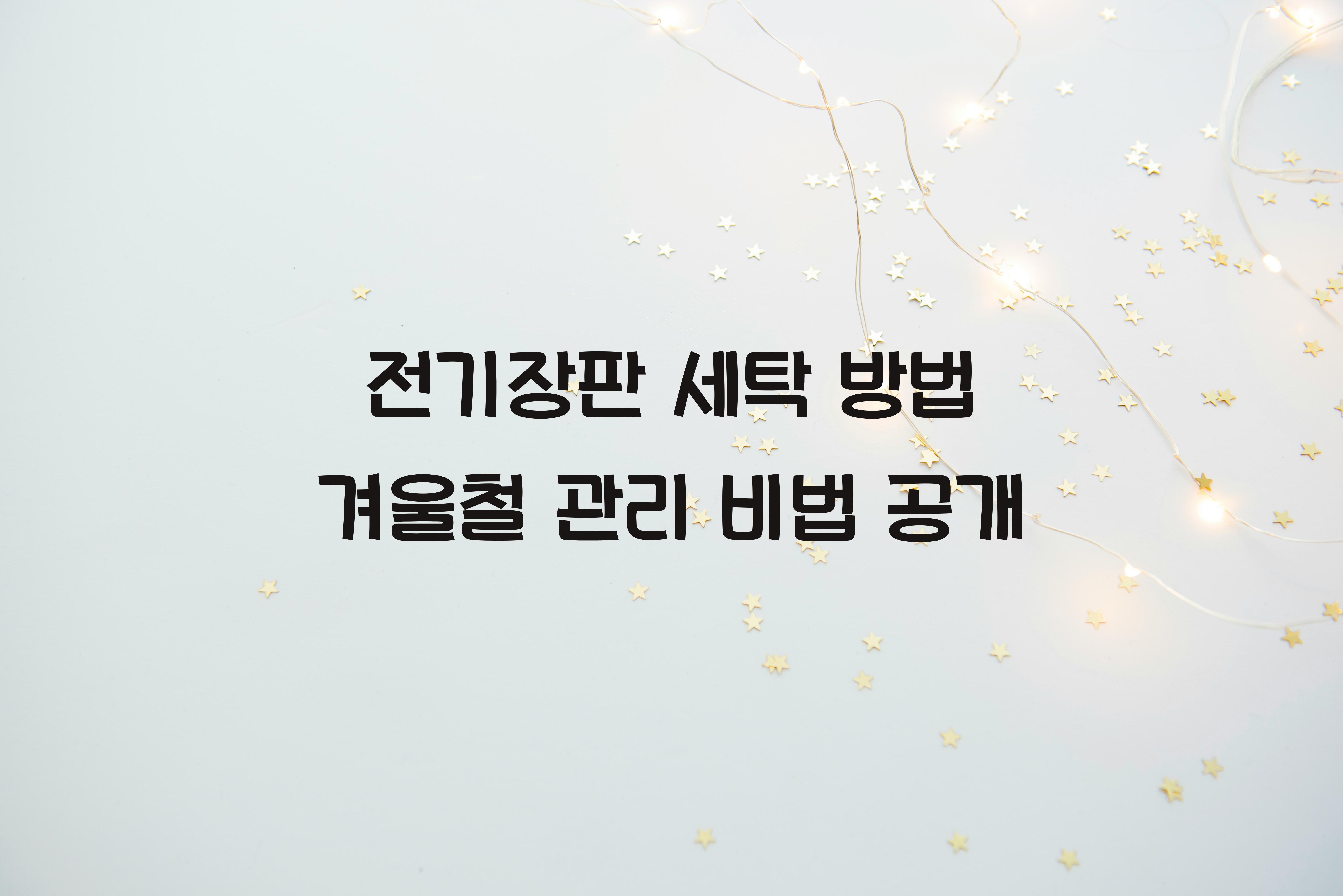 전기장판 세탁 방법