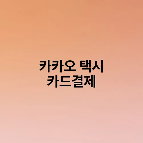 카카오 택시 카드결제