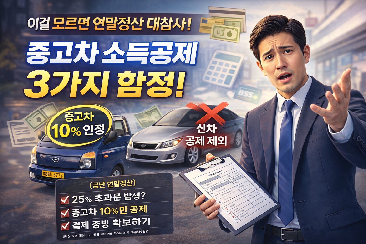 중고차, 신차 연말정산 공제 안내