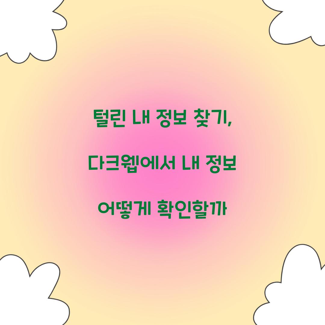 털린 내 정보 찾기