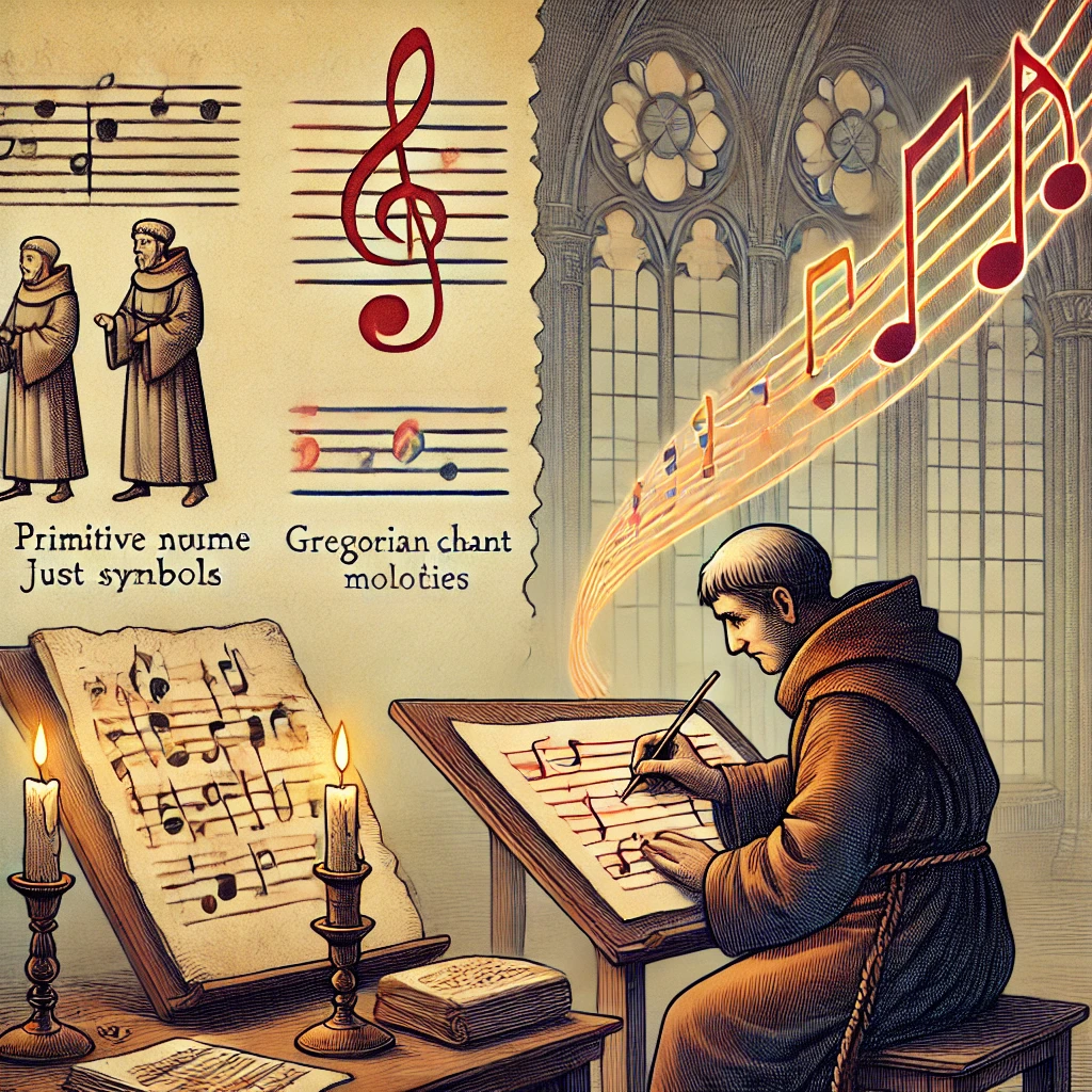 중세 음악의 네우마(Neume) 표기법의 발전 과정