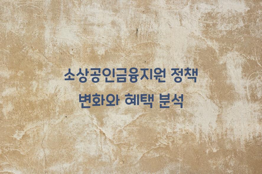 소상공인금융지원