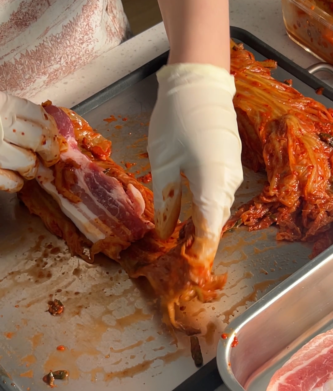 삼겹말이김치찜