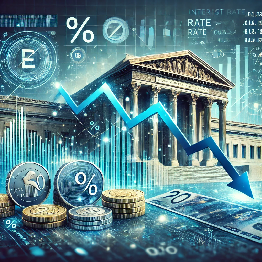 금리 인하와 금융 정책 변화를 나타내는 그래픽
