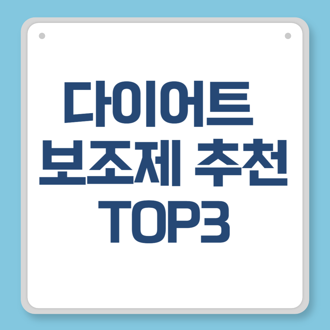 다이어트 보조제 추천 TOP3