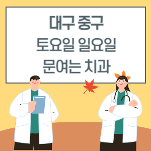 대구 중구 토요일 일요일 치과 진료 병원 리스트