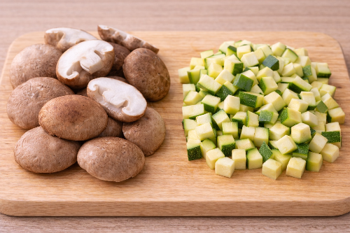 표고버섯 애호박 재료손질