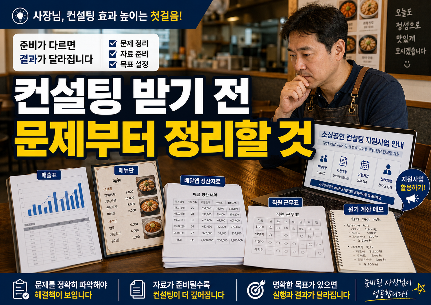 소상공인 컨설팅 지원사업 무료 상담 신청 전 매장 문제 정리